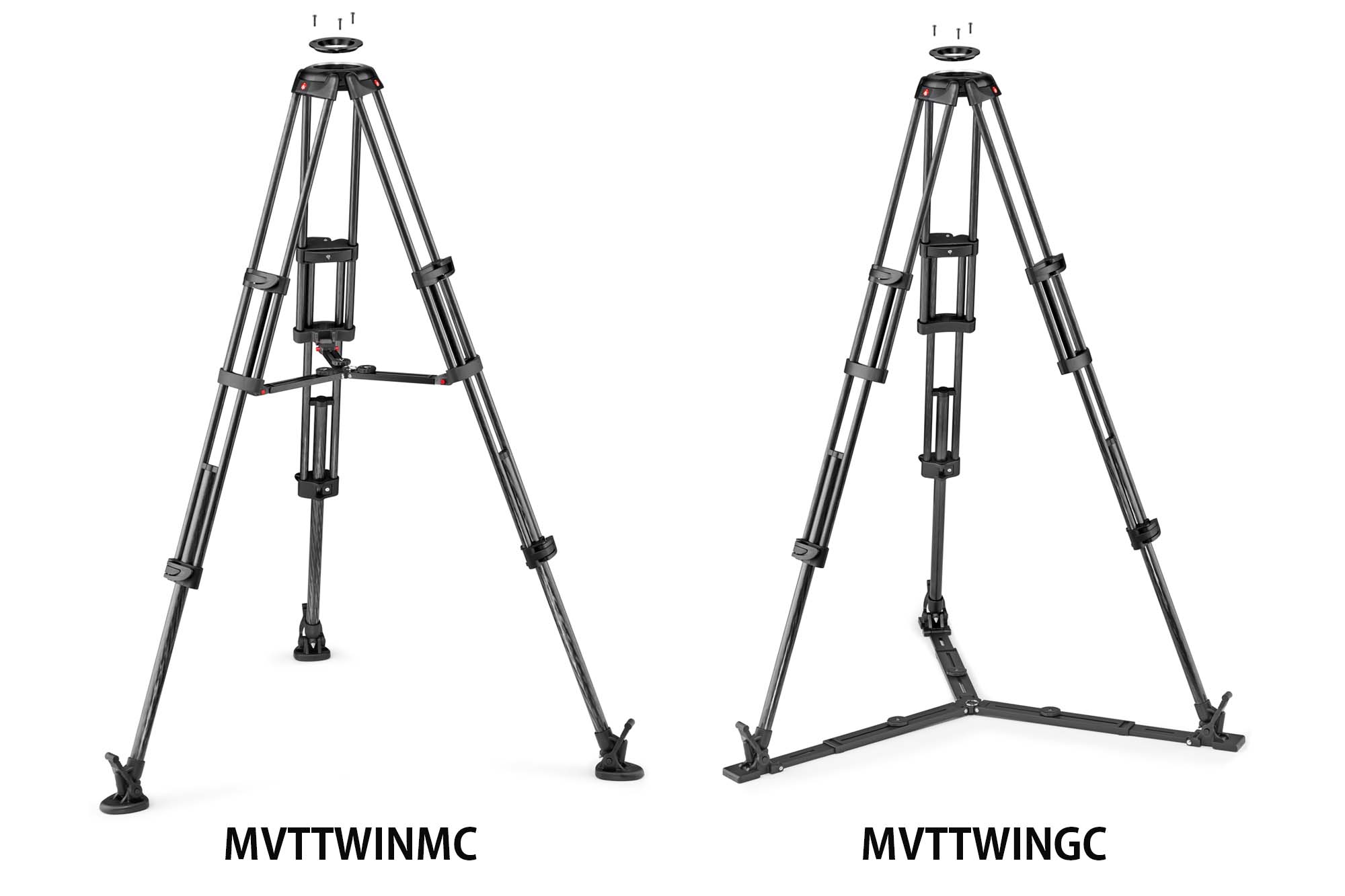 Manfrotto アルミツインビデオ三脚 グラウンドスプレッダー付属 三脚