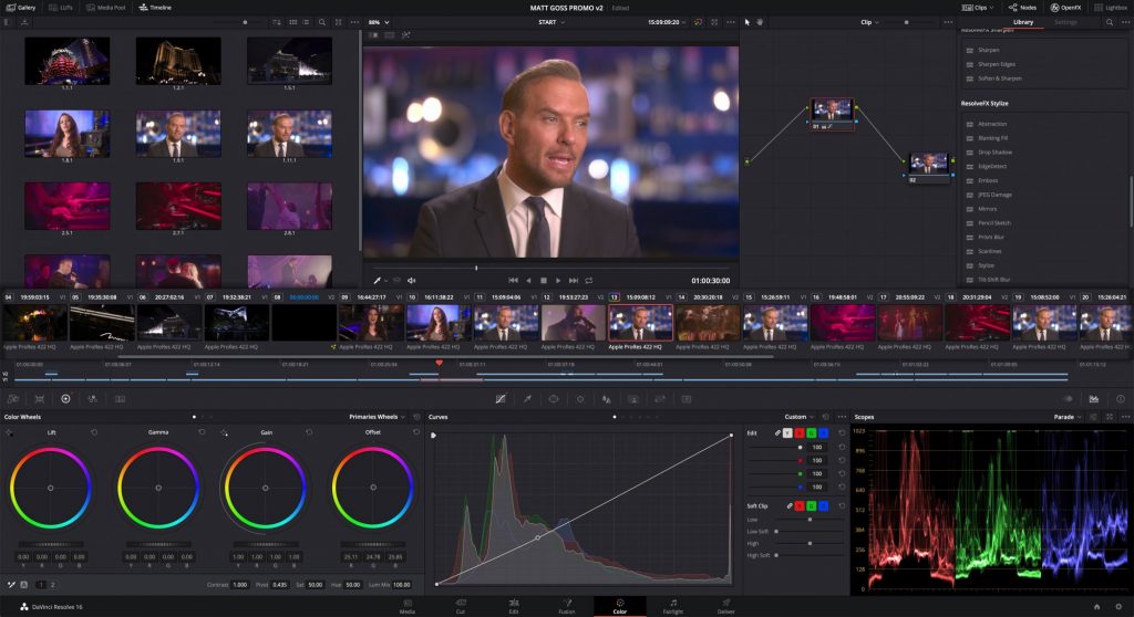 Davinci Resolve 16 studio、ダビンチリゾルブ