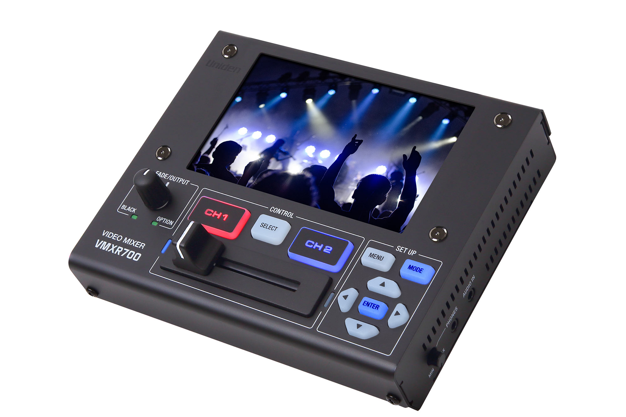 ユニデン 液晶モニターを搭載したポータブルビデオミキサー Vmxr700を発売 Video Salon
