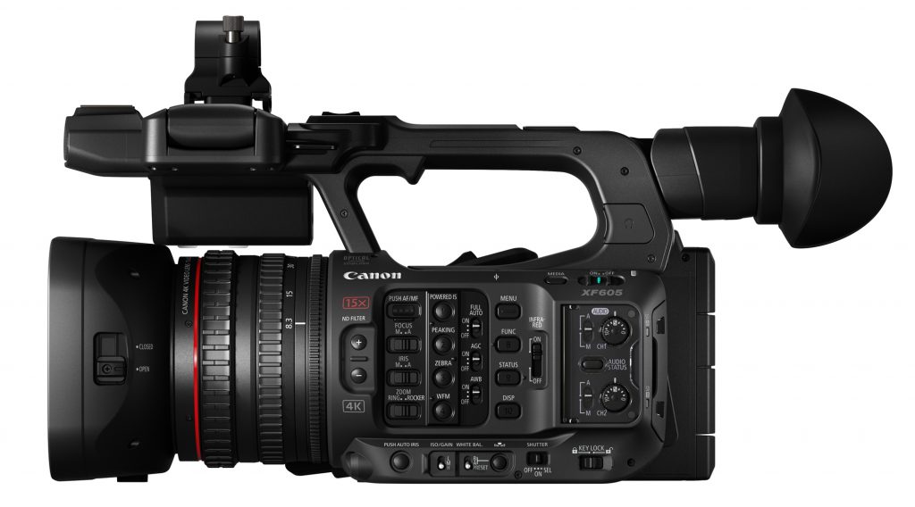 キヤノン、高画質と小型化を両立した業務用4Kビデオカメラ XF605を発表