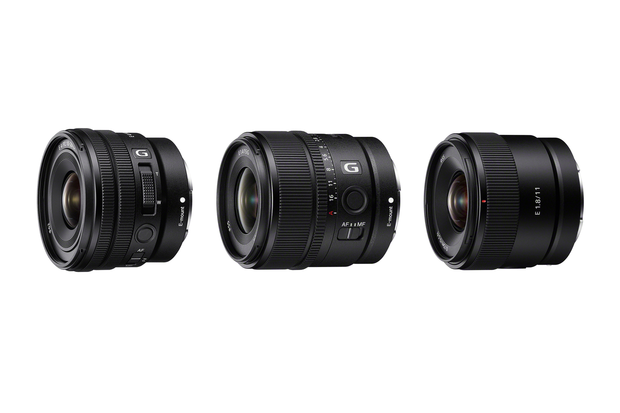 ソニー、APS-C対応の広角レンズ『E PZ 10-20mm F4 G』『E 15mm F1.4 G 