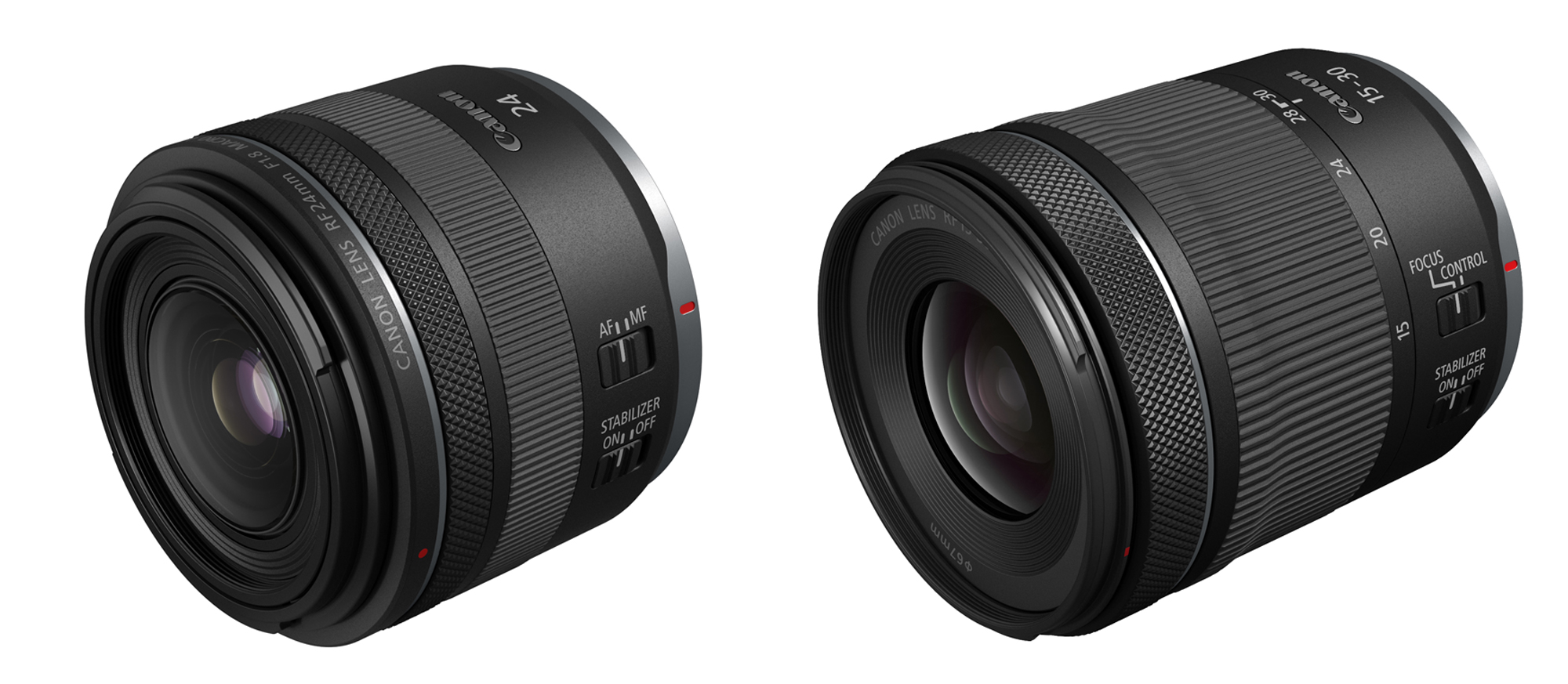 カメラ レンズ(単焦点) キヤノン、広角単焦点レンズ RF24mm F1.8 MACRO IS STMと広角ズーム 