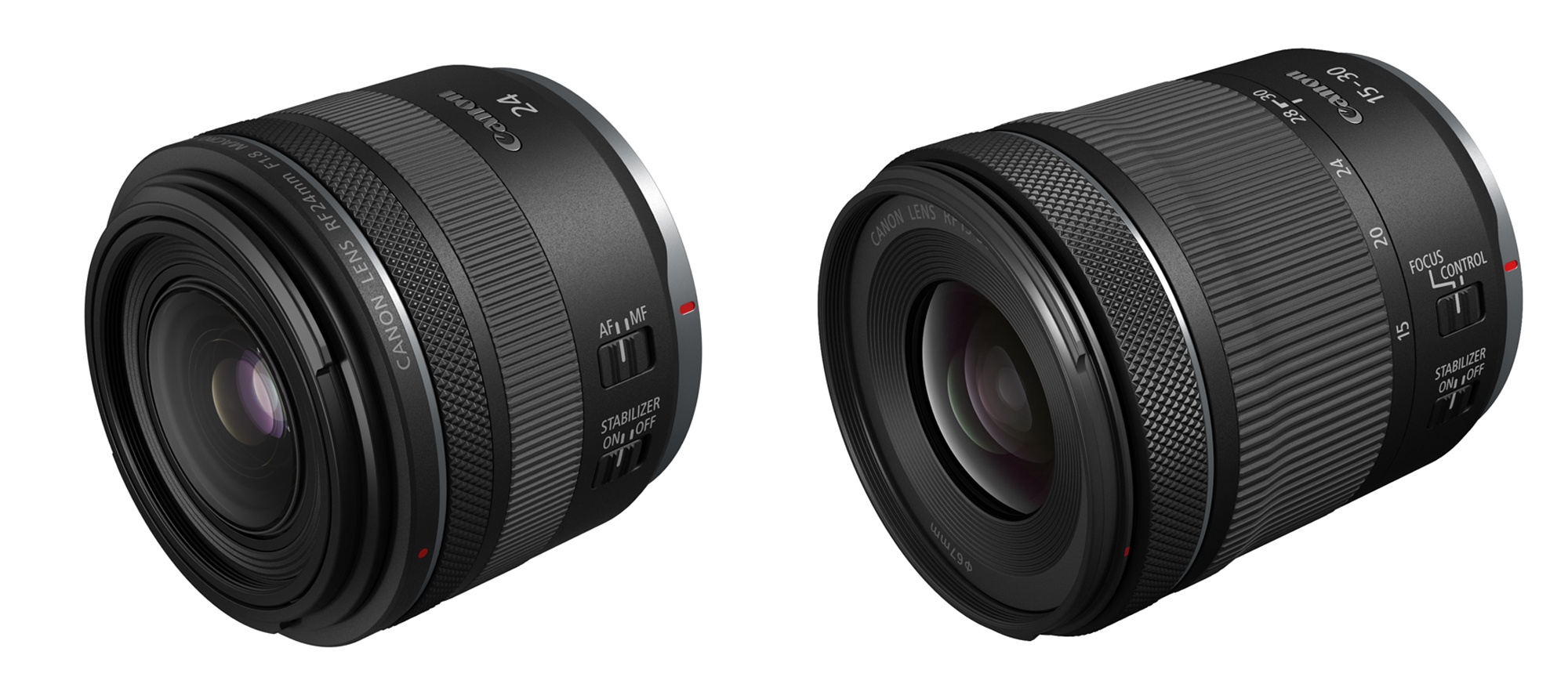 キヤノン、広角単焦点レンズ RF24mm F1.8 MACRO IS STMと広角ズーム 