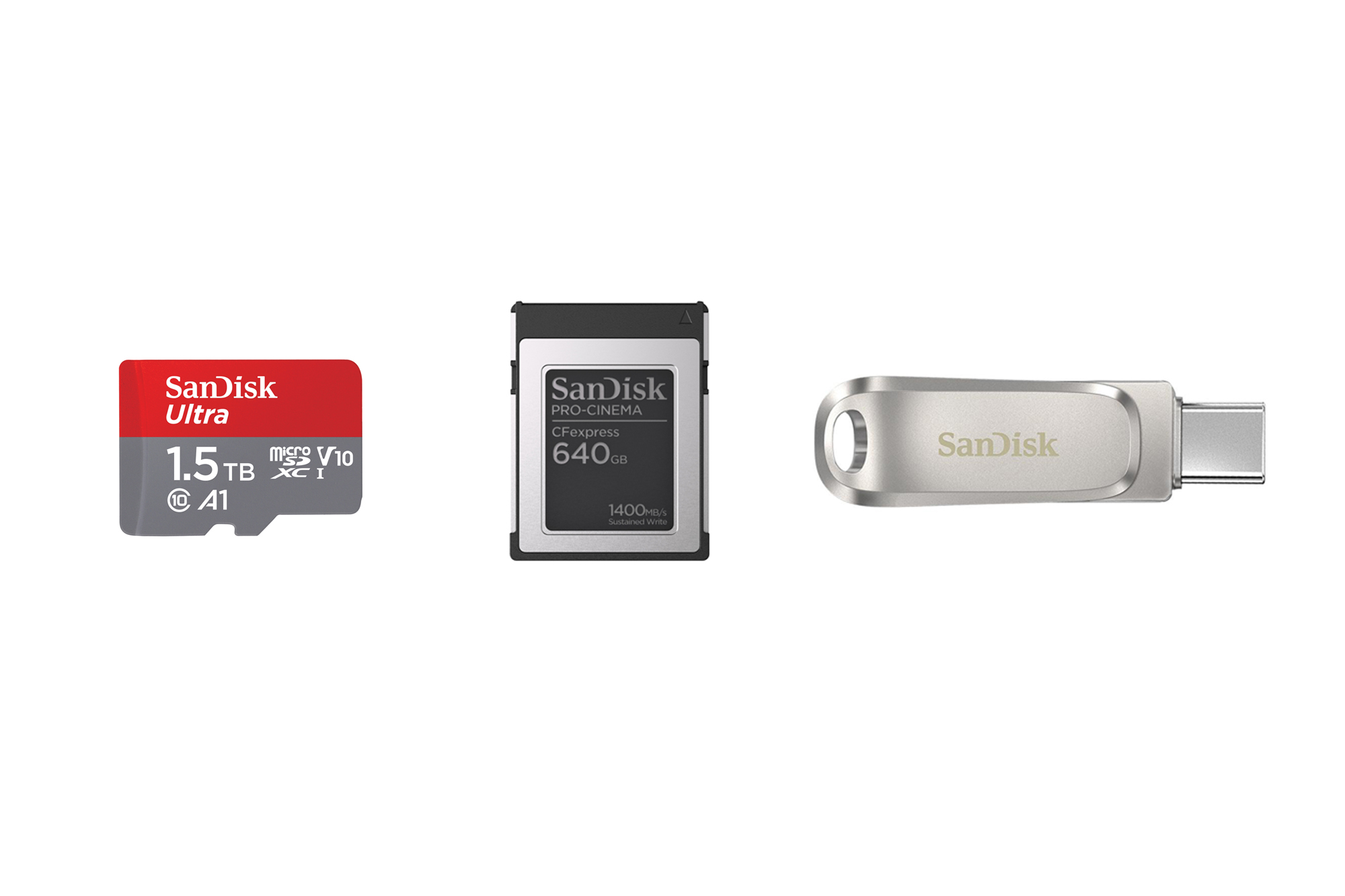 ウエスタンデジタル、サンディスクのウルトラ microSDカード1.5TBなど3